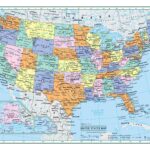 UNITED STATES Wall Map USA Poster Large Print Etsy
