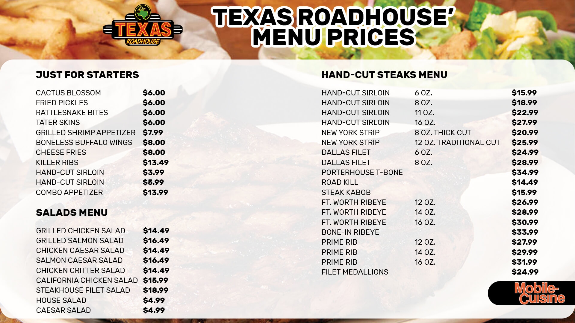 Updated Texas Roadhouse Menu Prices New Discounts 2024 Updated Texas Roadhouse Menu Prices New Discounts 2024