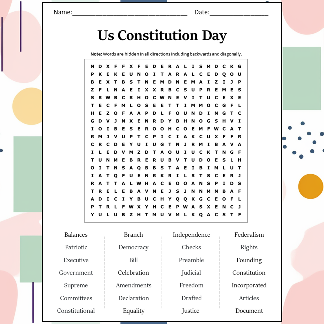 Us Constitution Day Word Search Puzzle Worksheet Activity Worksheets Library Us Constitution Day Word Search Puzzle Worksheet Activity Worksheets Library