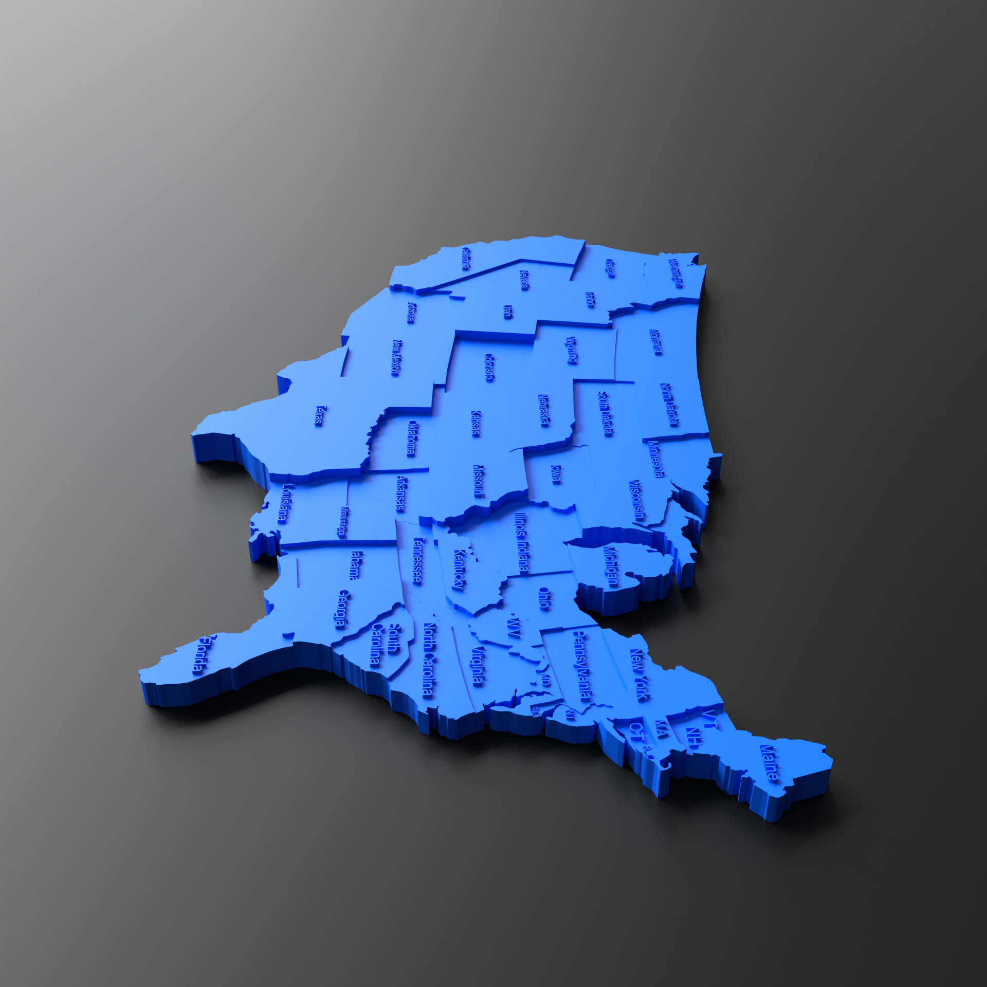 3d printable american map with flag