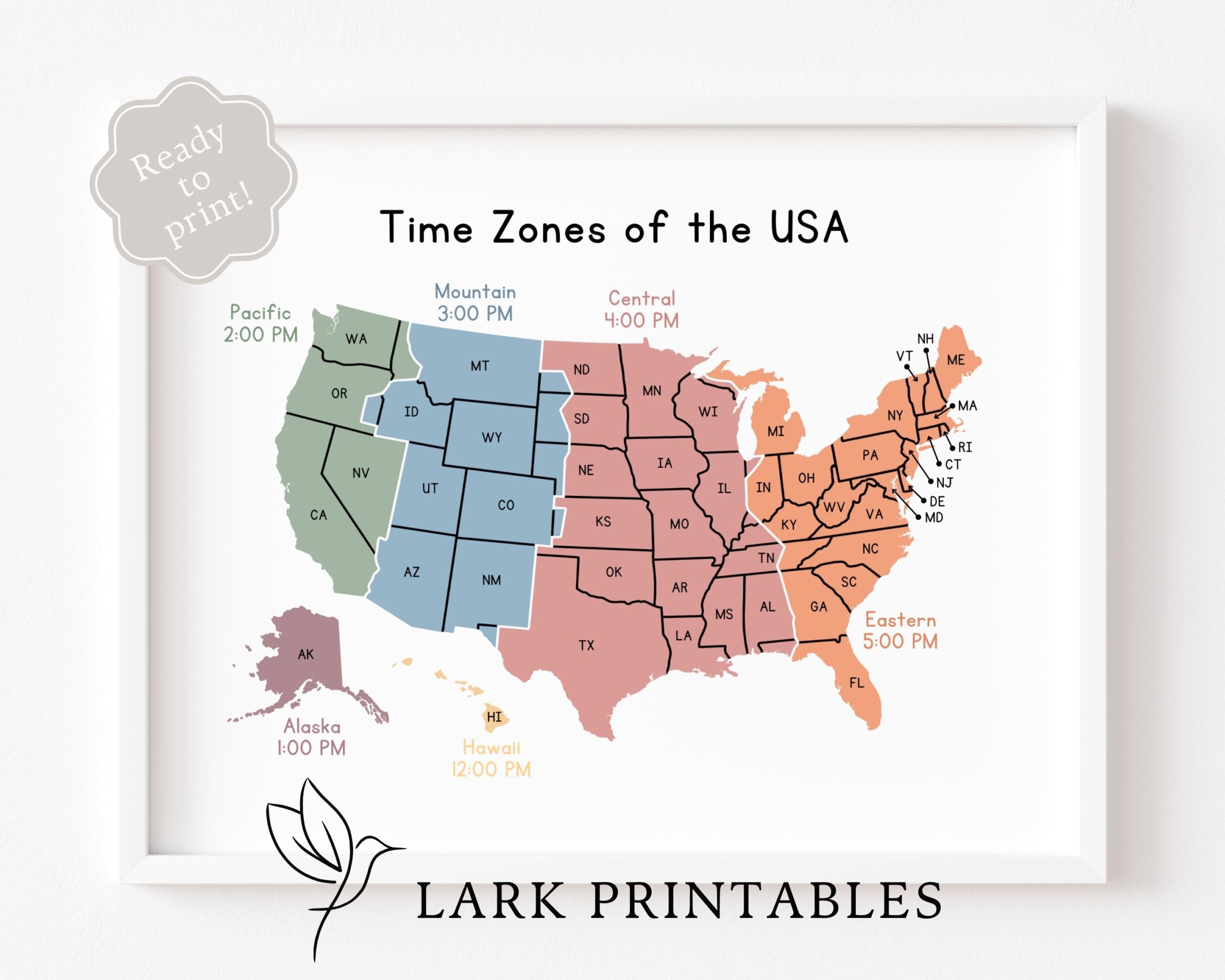 printable world time zone map