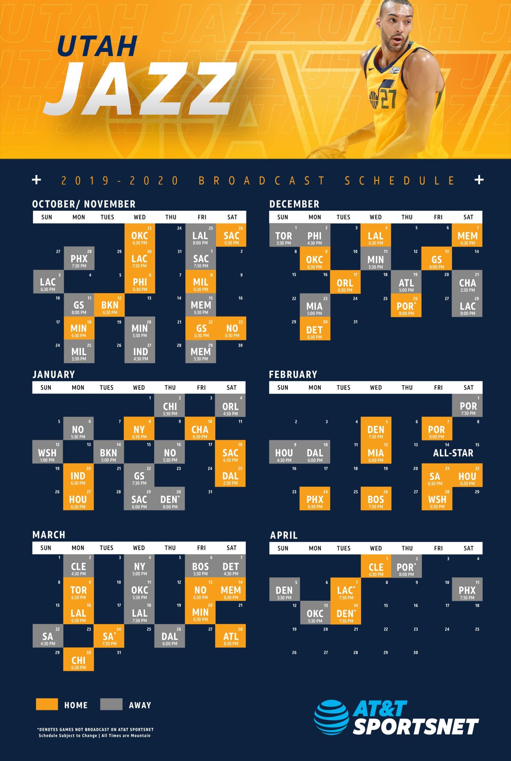 Utah Jazz Schedule Printable 2021