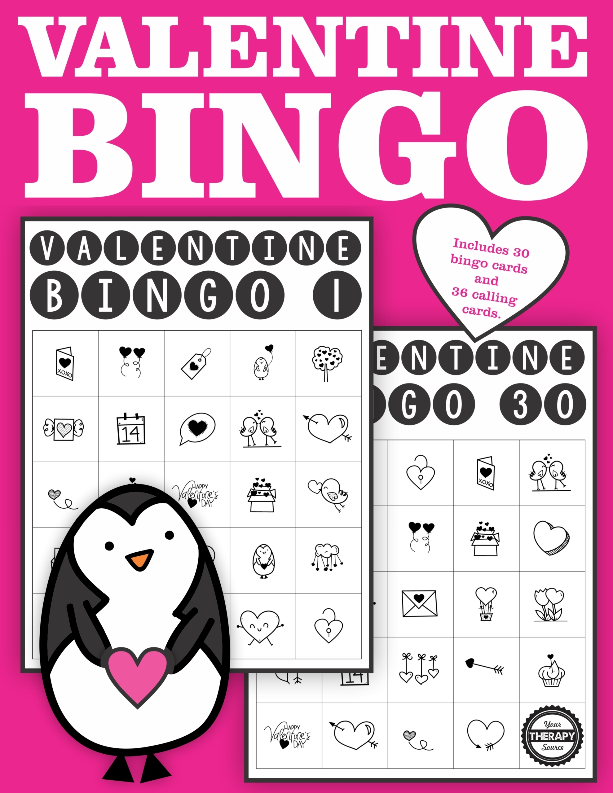 Valentine Bingo Printable Set Your Therapy Source