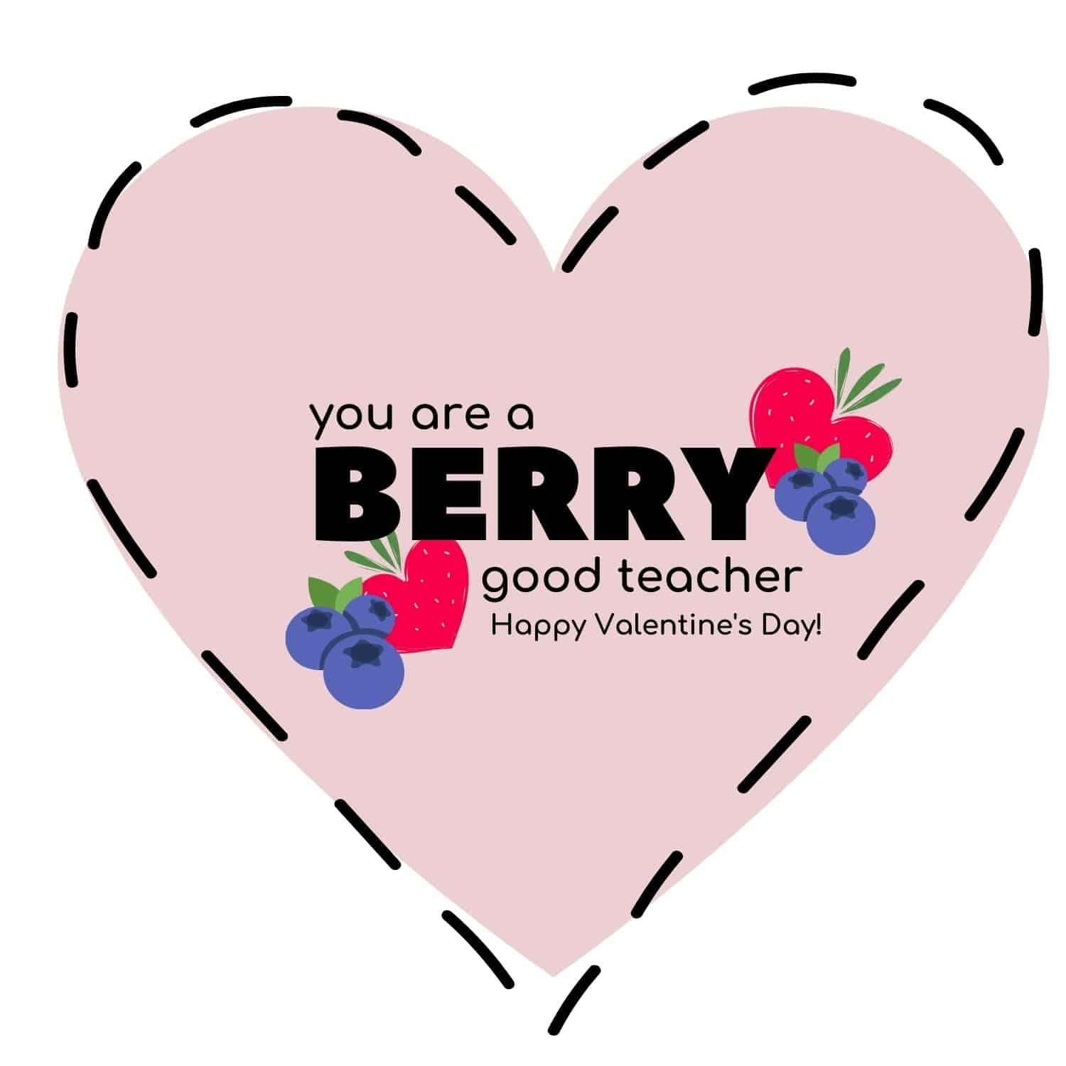 Valentine Card For Teacher Berry Cute Easy Last Minute Gift 