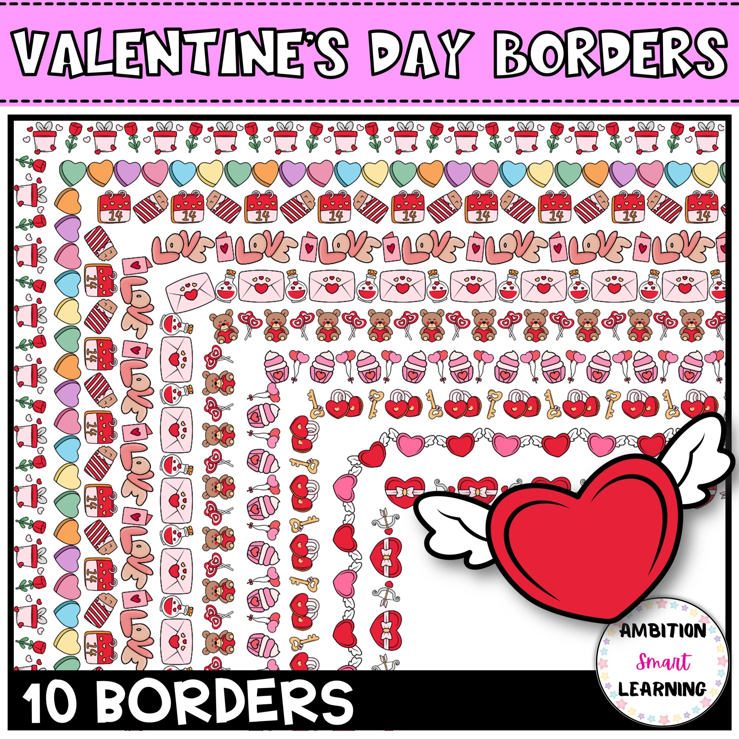 valentine borders free printable