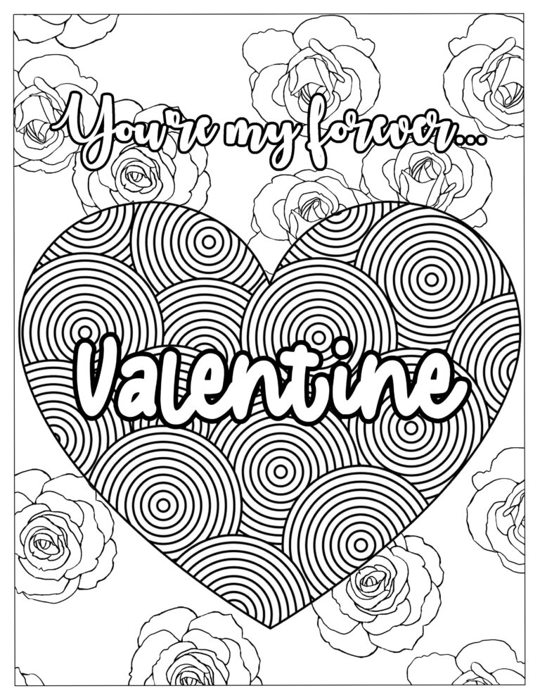 Valentine s Day Coloring Pages Valentine s Day Gift Printable 