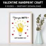 Valentine s Day Lightbulb Handprint Craft Printable DIY Art Activity For Kids Toddlers U0026 Babies Instant Download Etsy