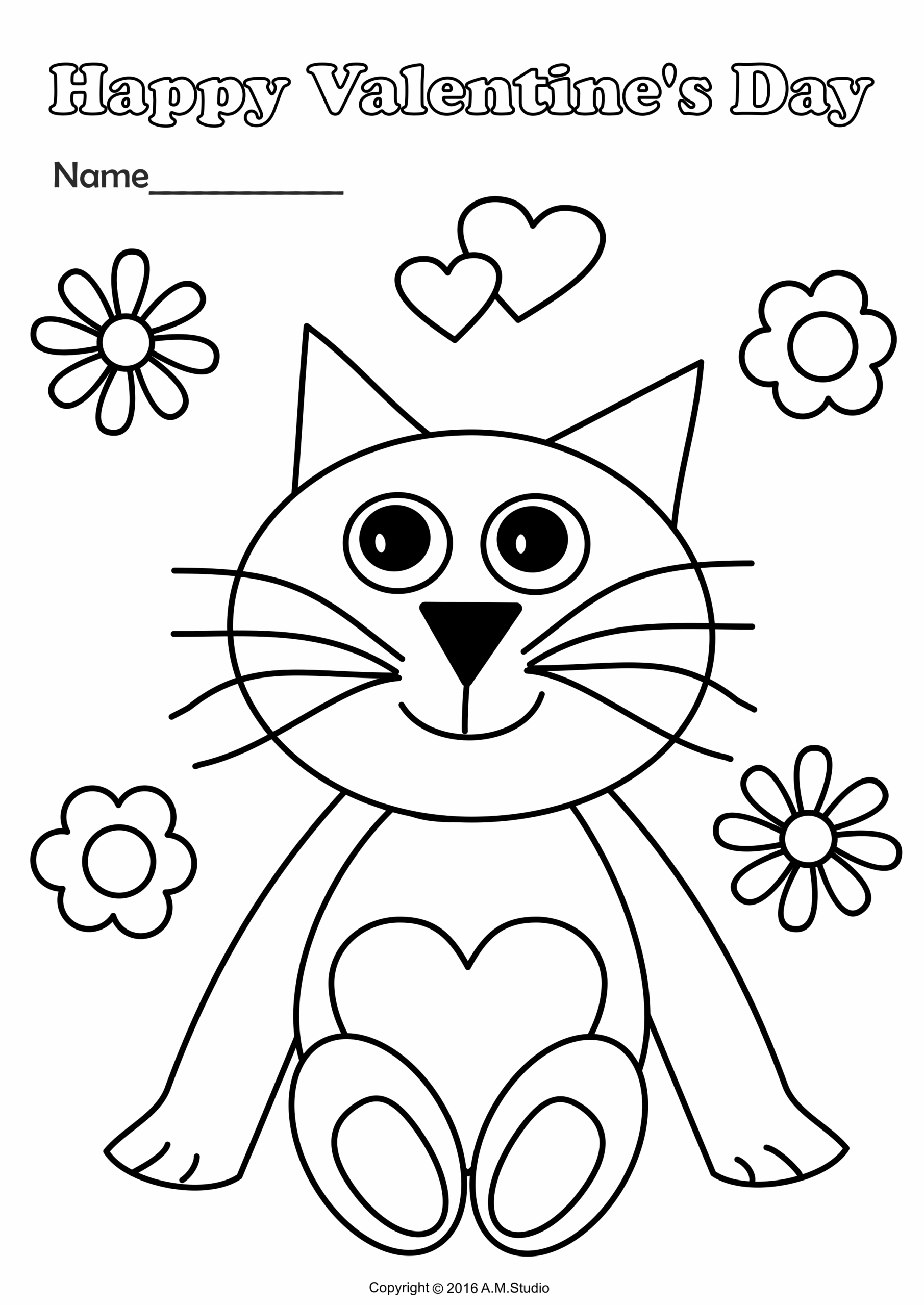 printable valentine coloring pages for preschool