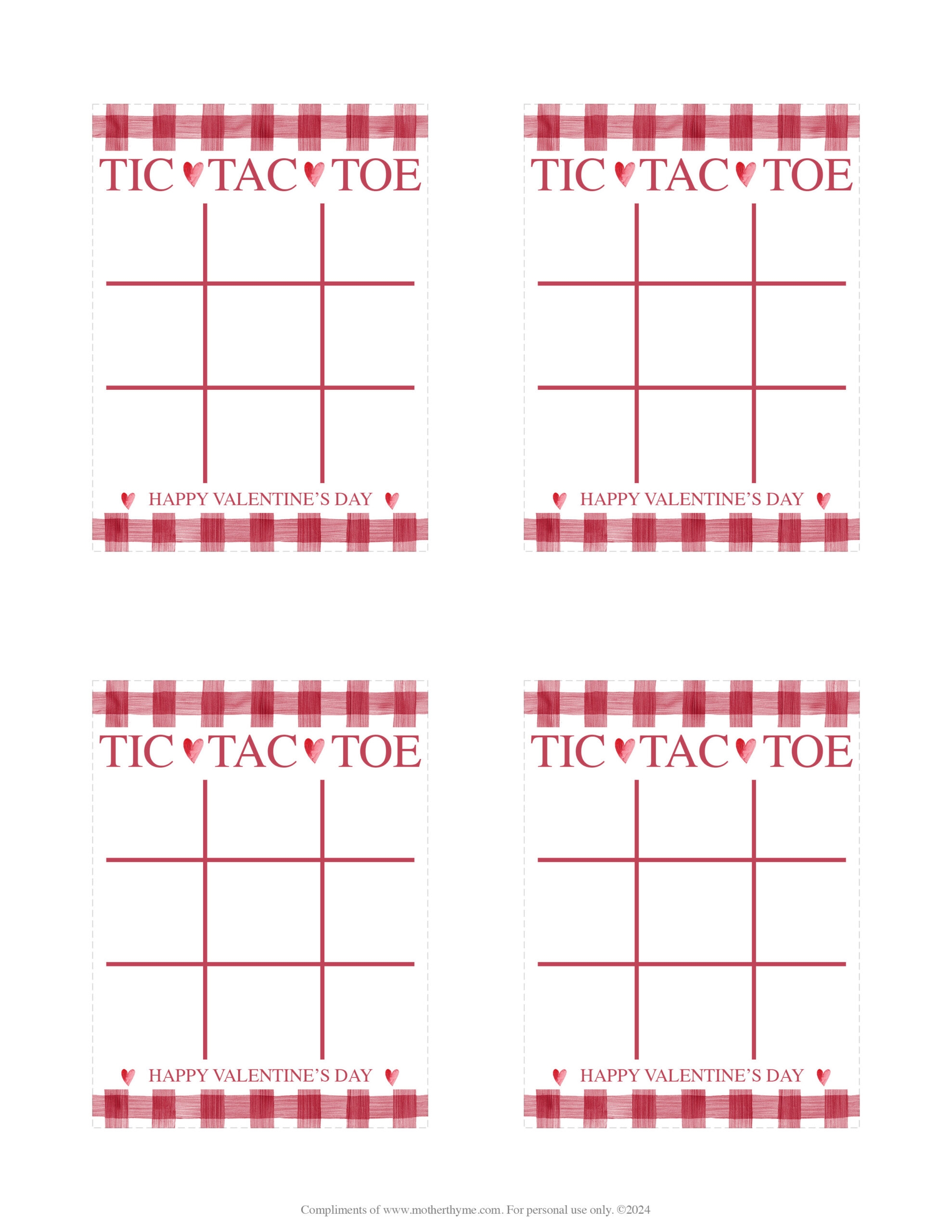 Valentine s Day Tic Tac Toe Free Printable Mother Thyme