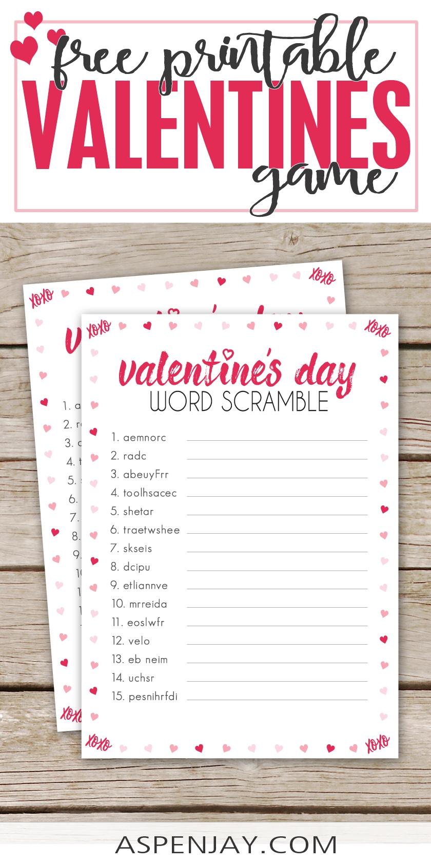 Valentine s Day Word Scramble Free Printable Game You ll Love Valentine s Day Word Scramble Free Printable Game You ll Love