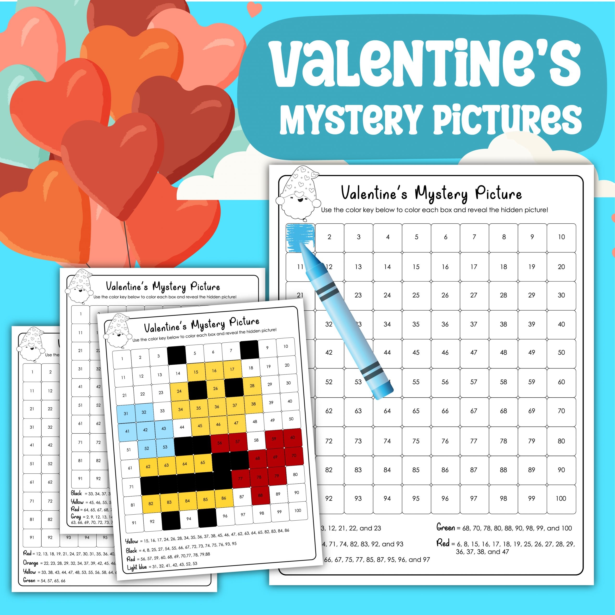 Valentine s Hidden Pictures Set Printable
