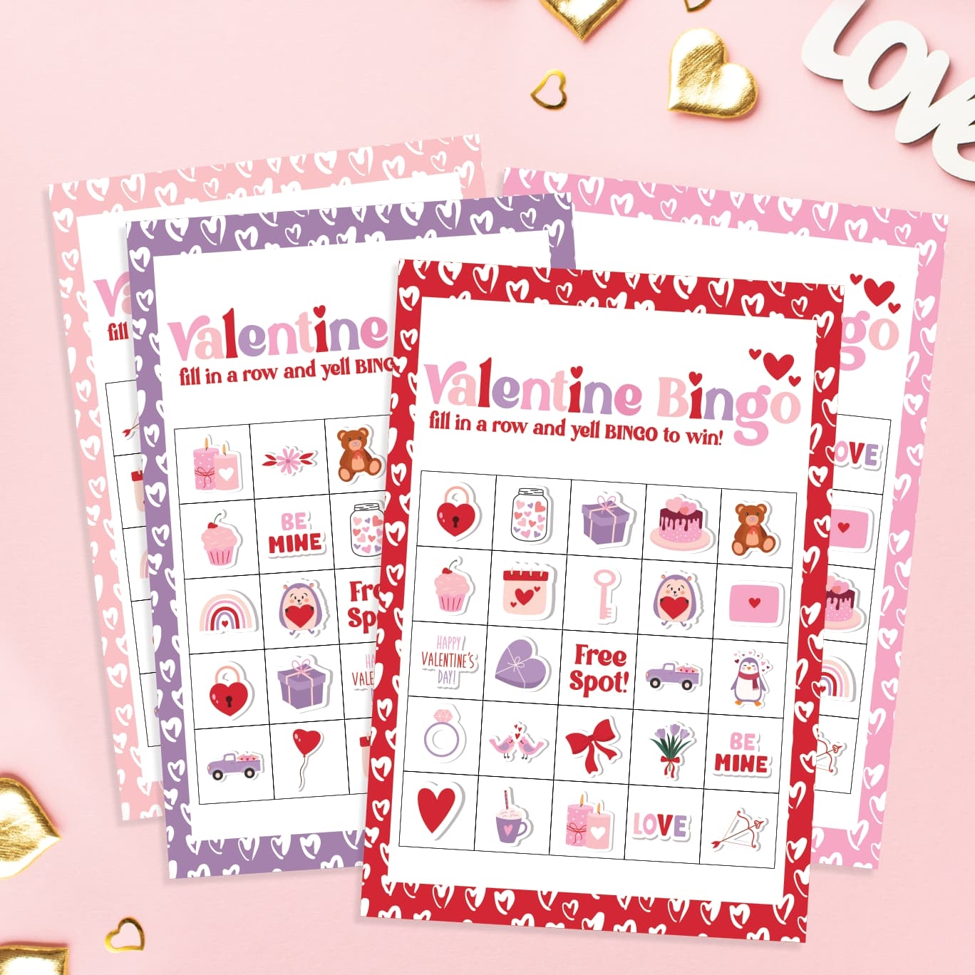Valentines Bingo Cards FREE Printable Set Of 24 Cards Favorite Printables