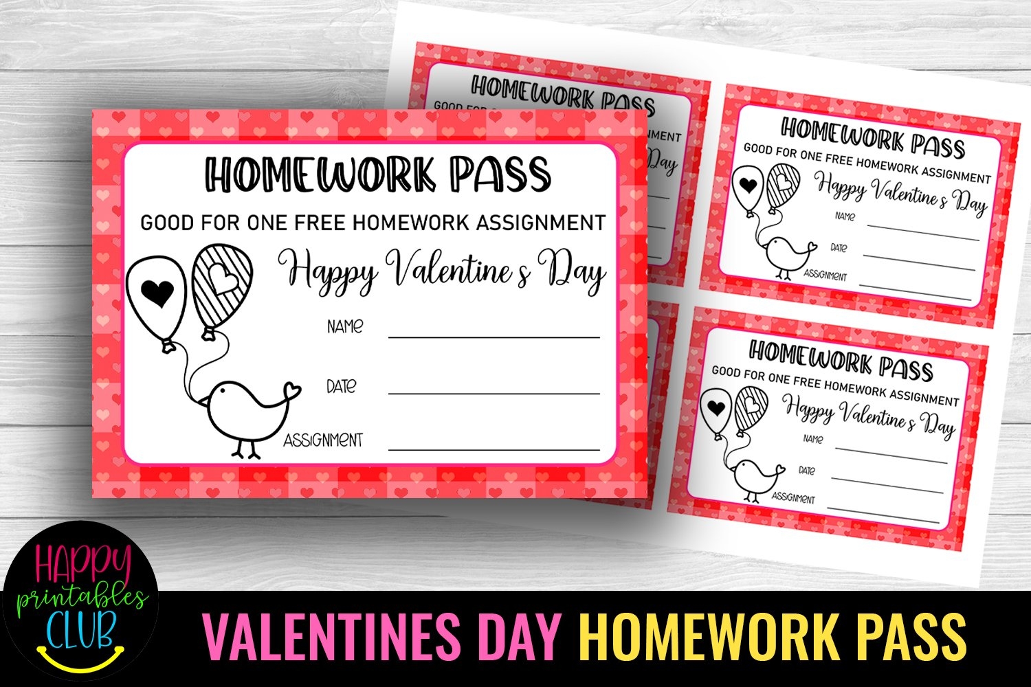 Valentines Day Homework Pass Printable Homework Pass