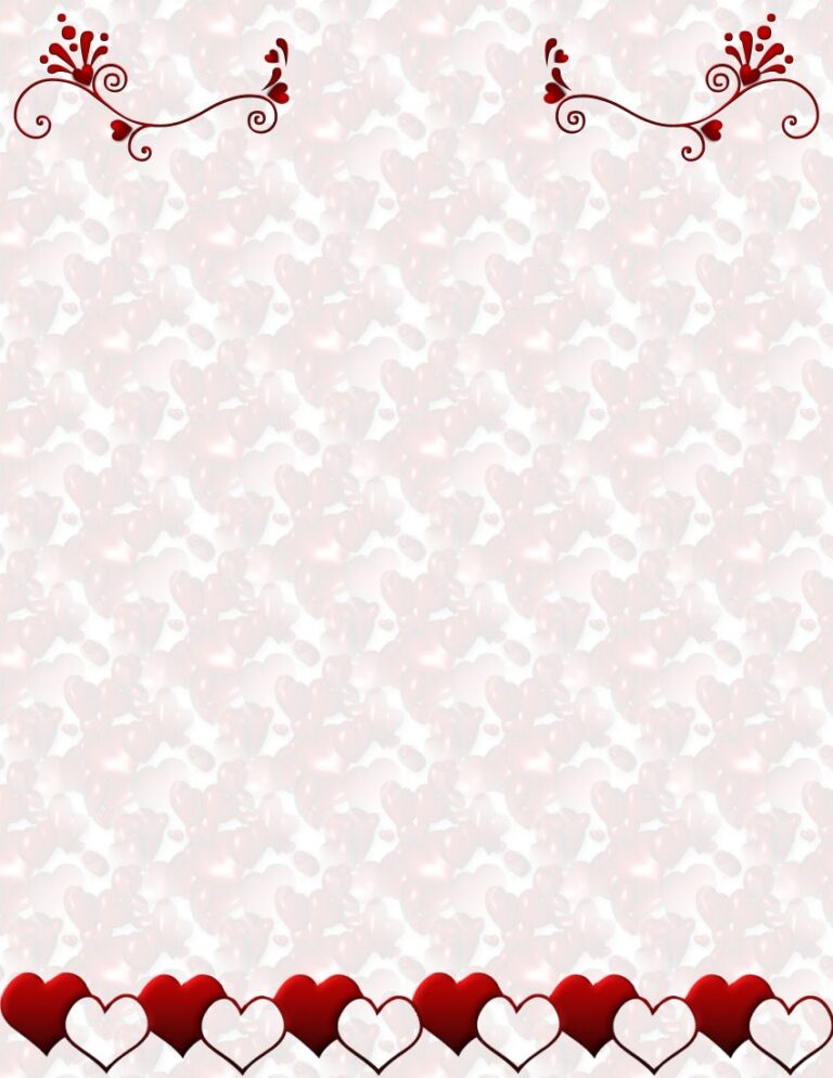 Valentines Day Stationery Theme Page 1