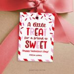 Valentines Treat For A Friend So Sweet Gift Tag Printable PDF