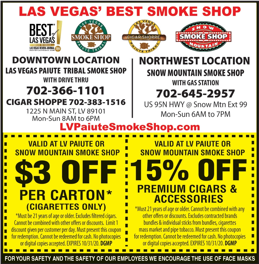 VALID AT LV PAIUTE OR SNOW MOUNTAIN SMOKE SHOP 3 OFF PER CARTON Worksheets Library