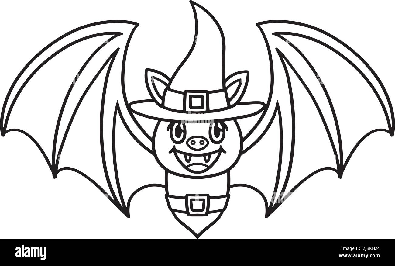 Vampire Bat Halloween Isolated Coloring Page Stock Vector Image U0026 Art Alamy