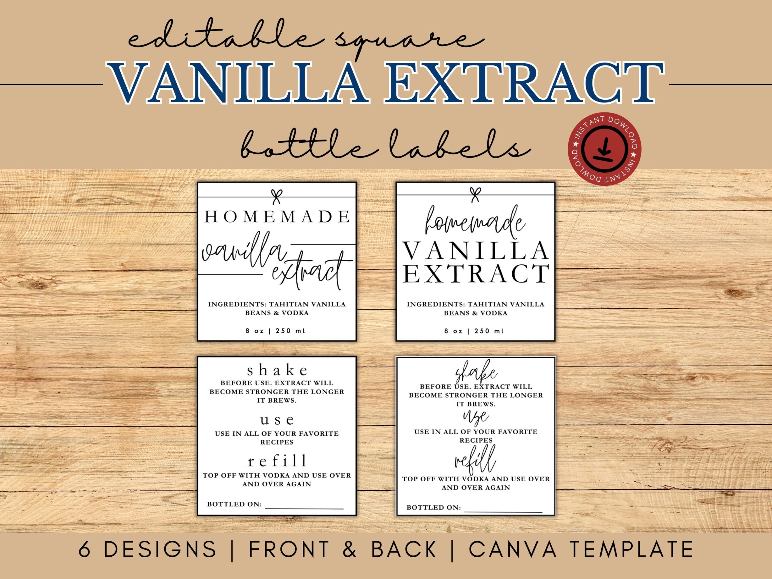 Vanilla Extract Labels Vanilla Extract Homemade Vanilla Tags 