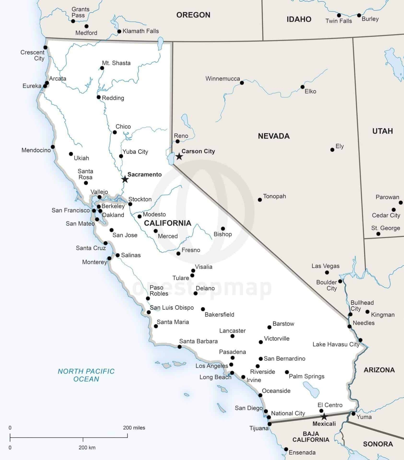 printable map of california