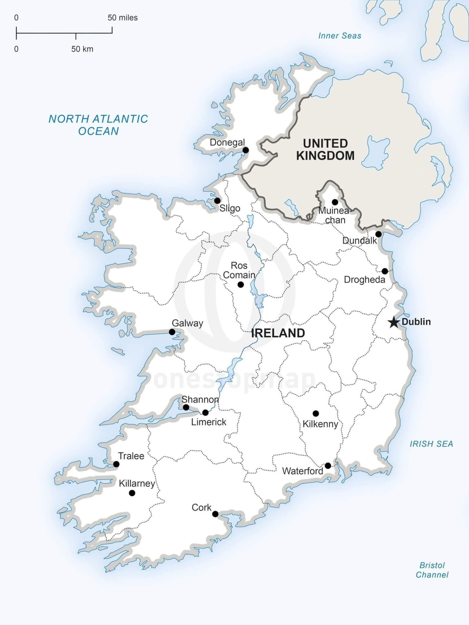 printable map of ireland