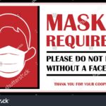 Vektor Stok Masks Required Wear Mask Sign Please Tanpa Royalti 1836551692 Shutterstock