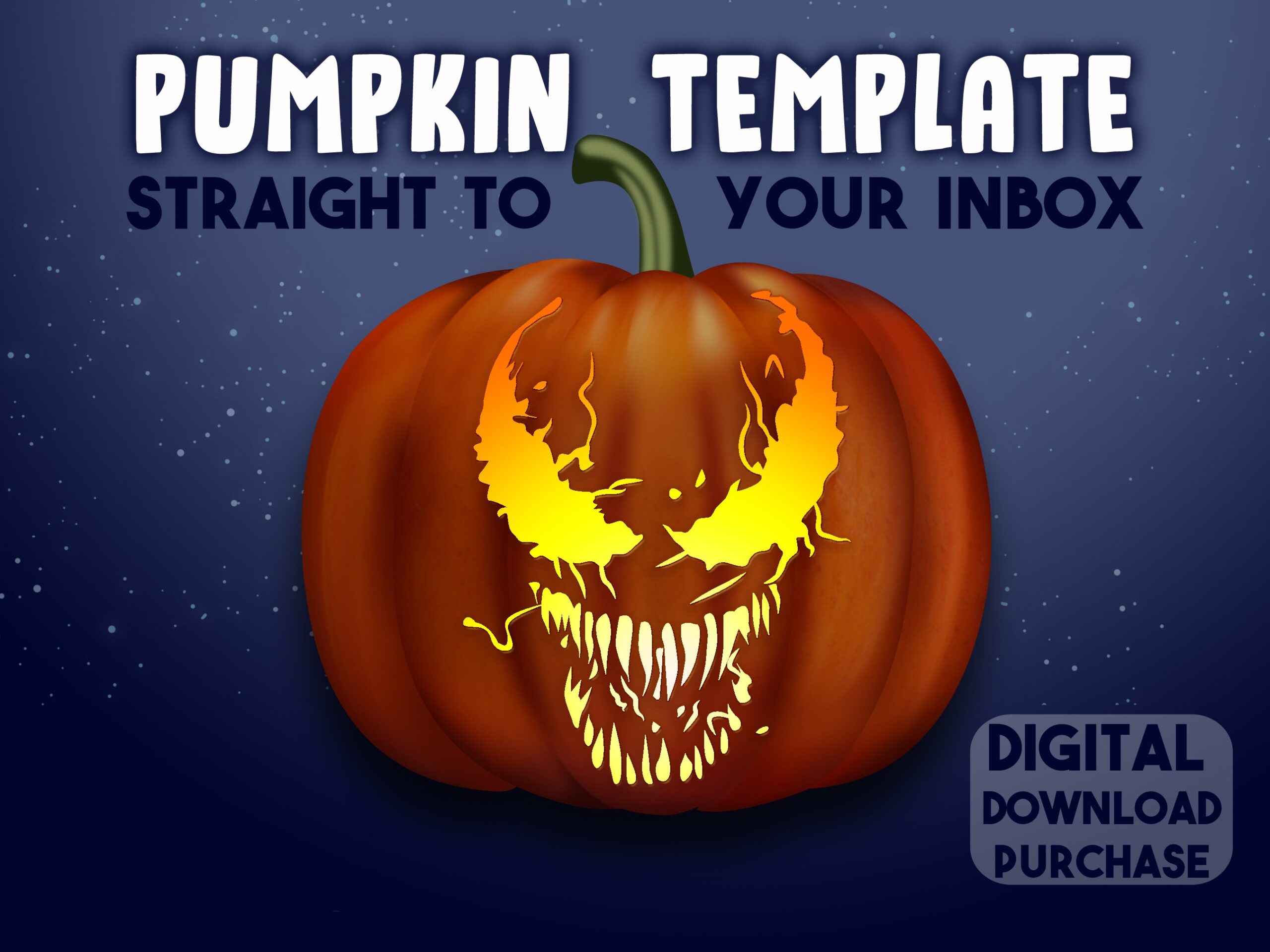 Venom Pumpkin Carving Stencil Horror Template Halloween Jack O Lantern A4 Pattern