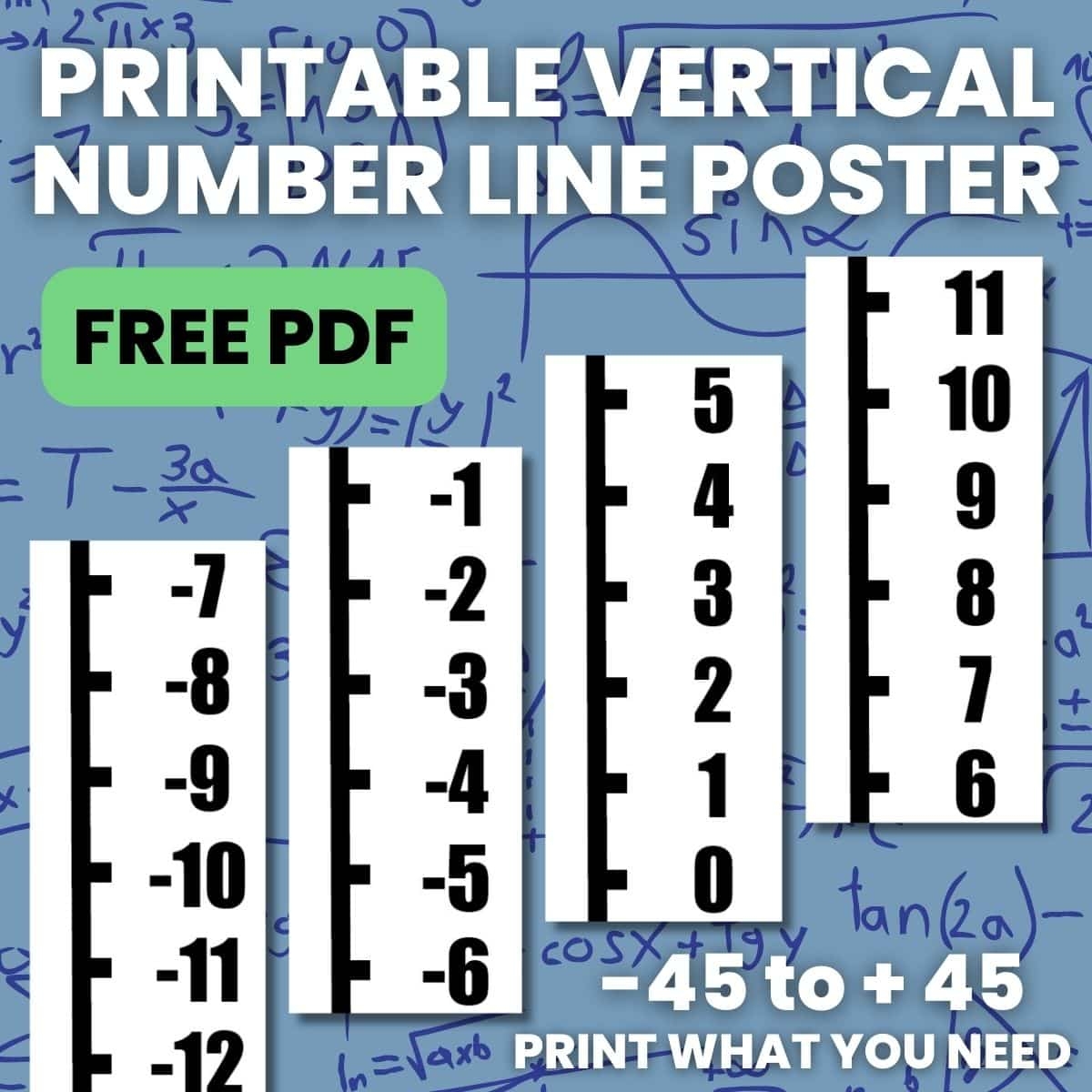 free printable number line