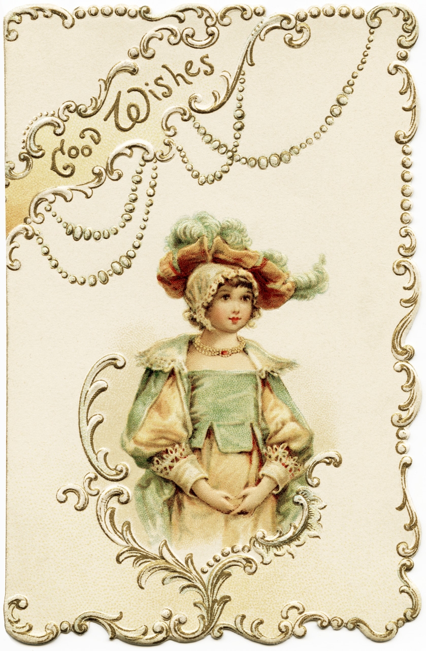 Victorian Girl Christmas Card The Old Design Shop