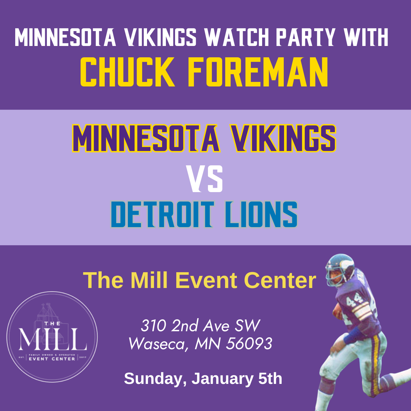 Vikings At Detroit Lions Watch Party Sports Legends USA