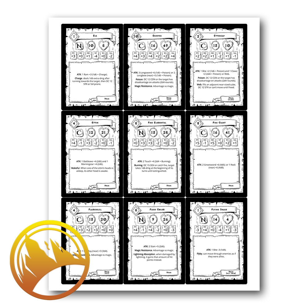 Vintage Monster Cards For ShadowDark RPG PDF ND Hobbies ND 