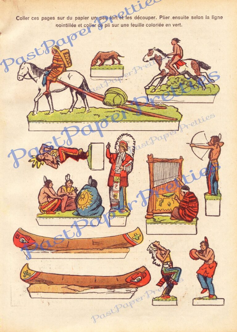 Vintage Native American Paper Doll Printable Cut Outs Indian Camp