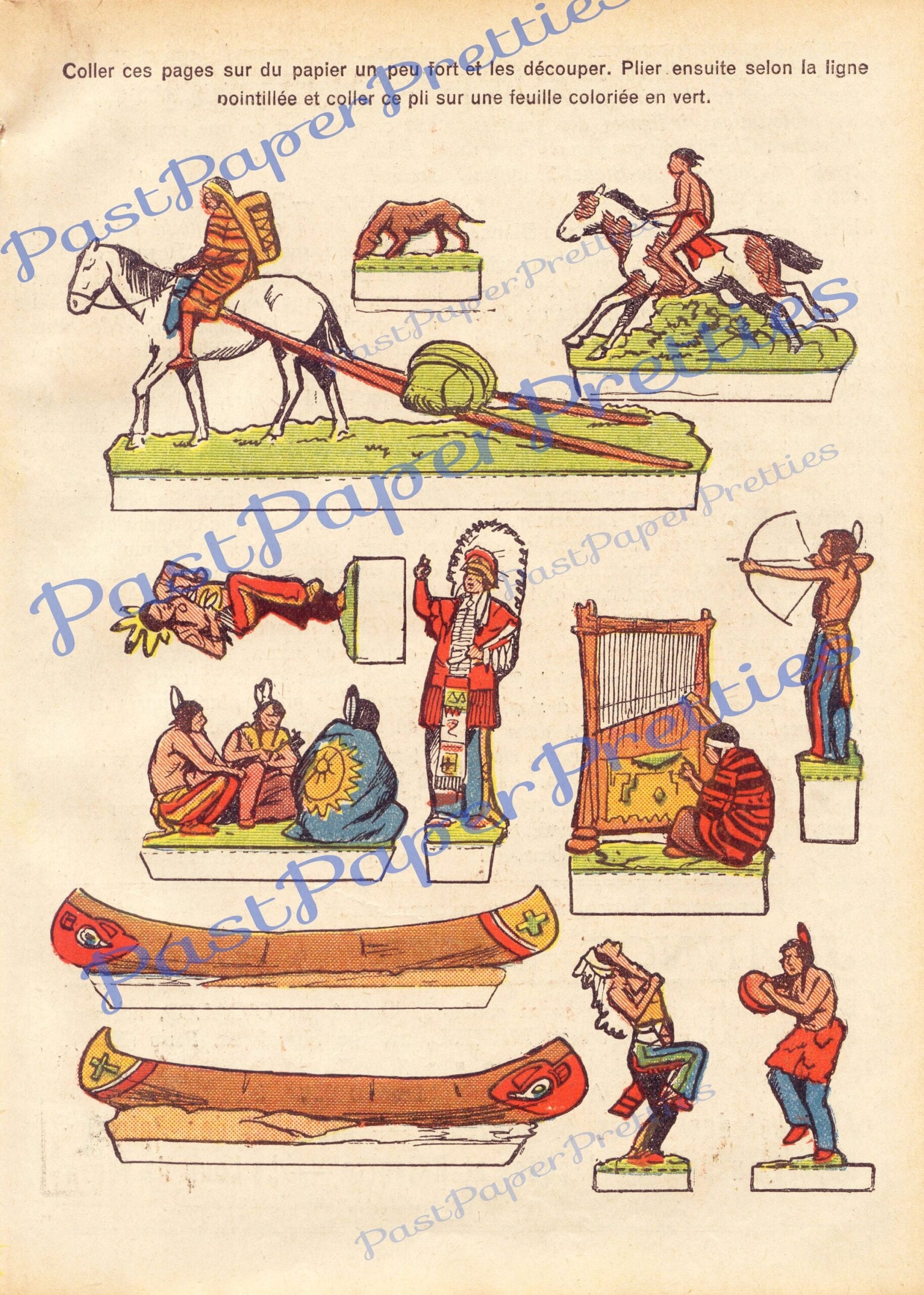 Vintage Native American Paper Doll Printable Cut Outs Indian Camp 