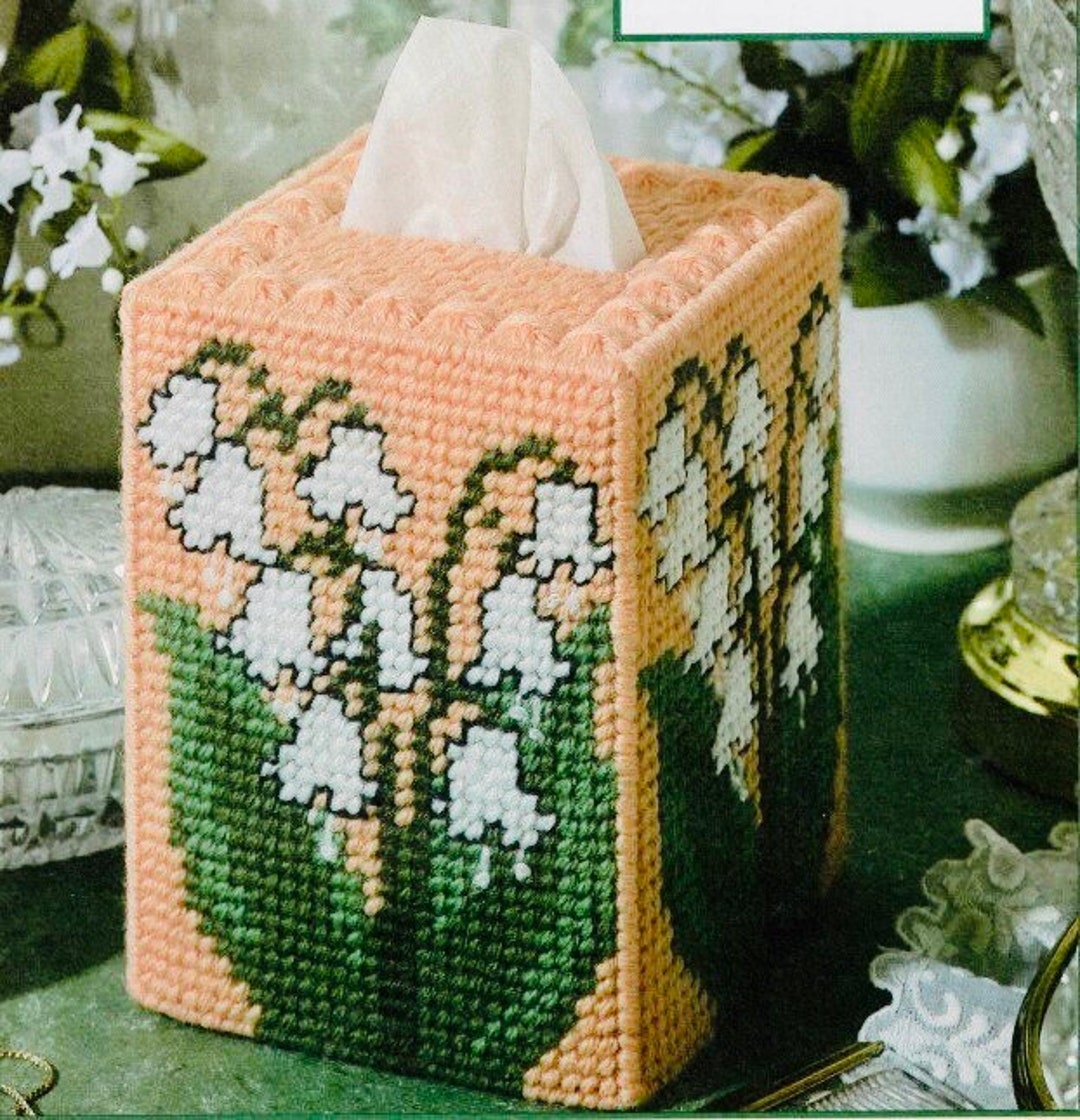 Vintage Plastic Canvas Pattern Lily Flower Tissue Box Cover Topper PDF Instant Digital Printable Download Etsy