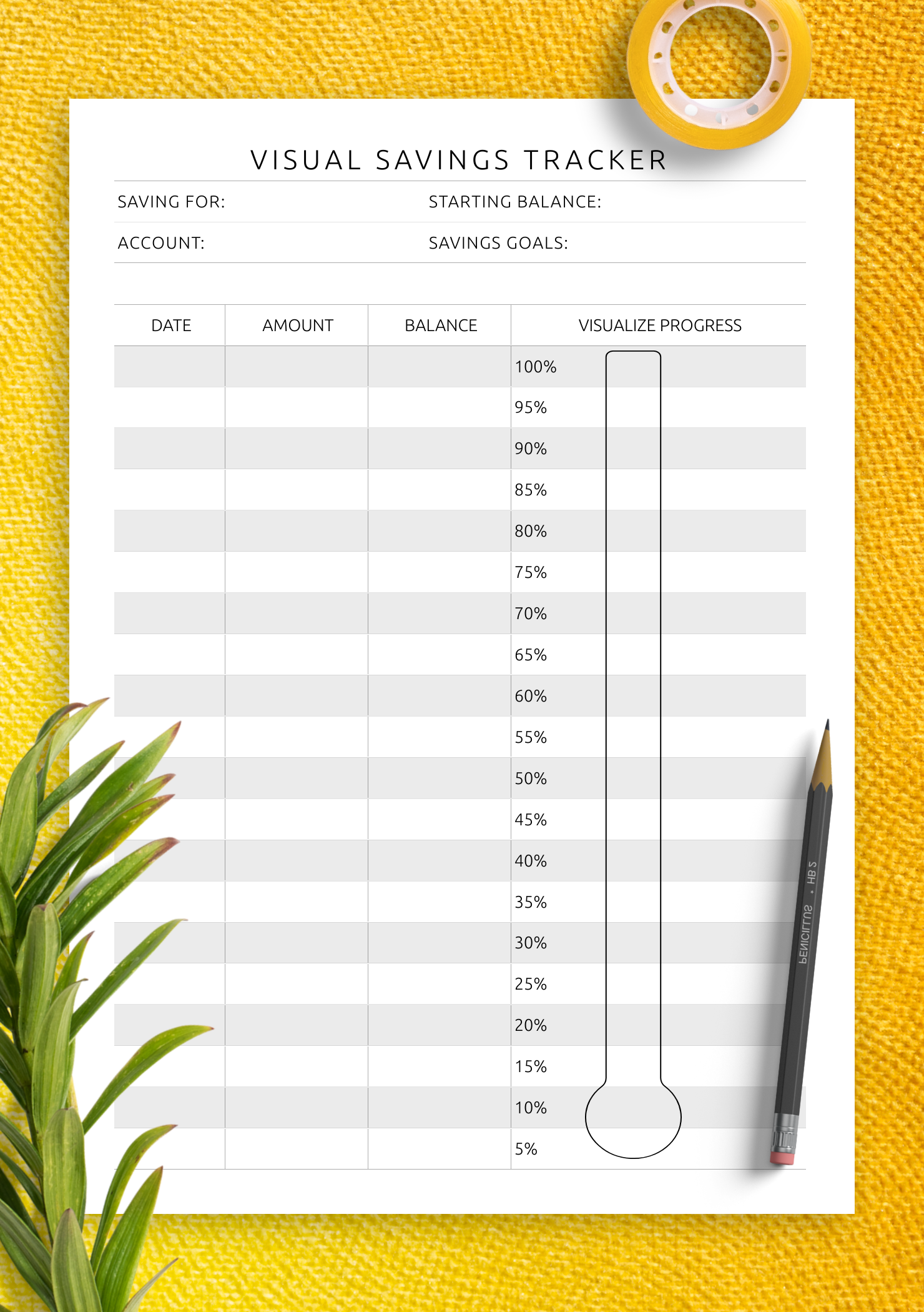 Visual Savings Tracker Template Fun U0026 Easy Goal Tracking