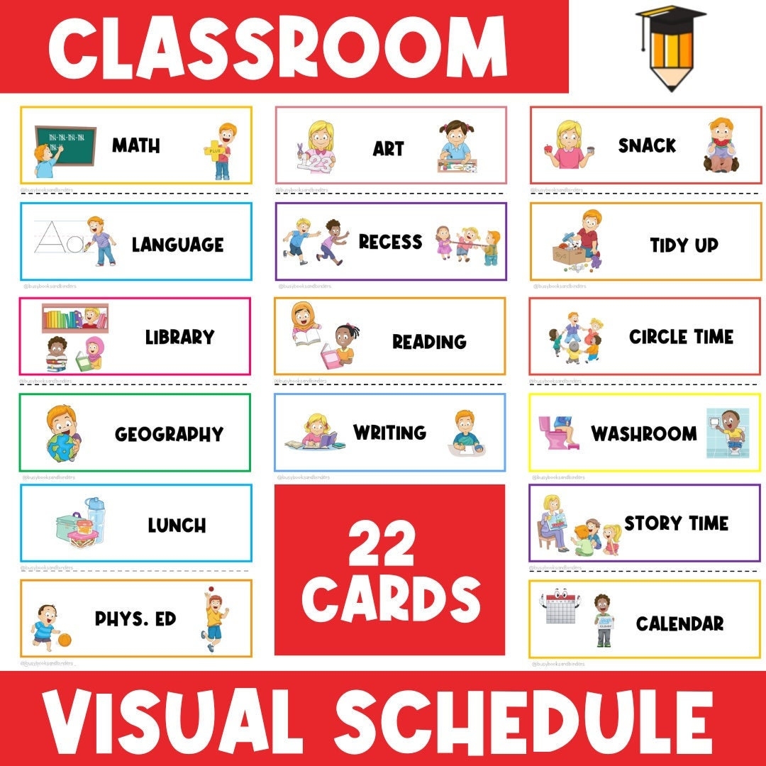 printable classroom schedule cards printable classroom schedule cards