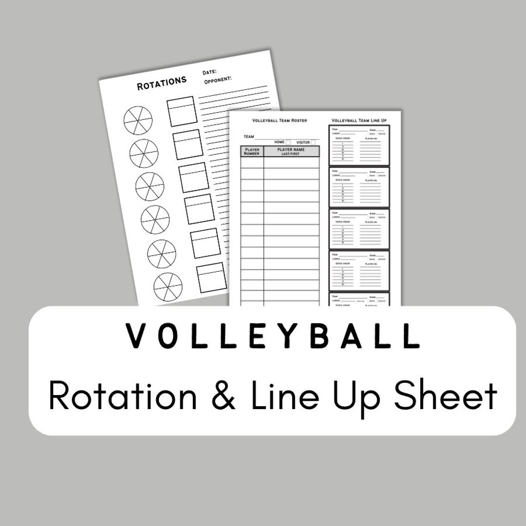 volleyball lineup sheets printable
