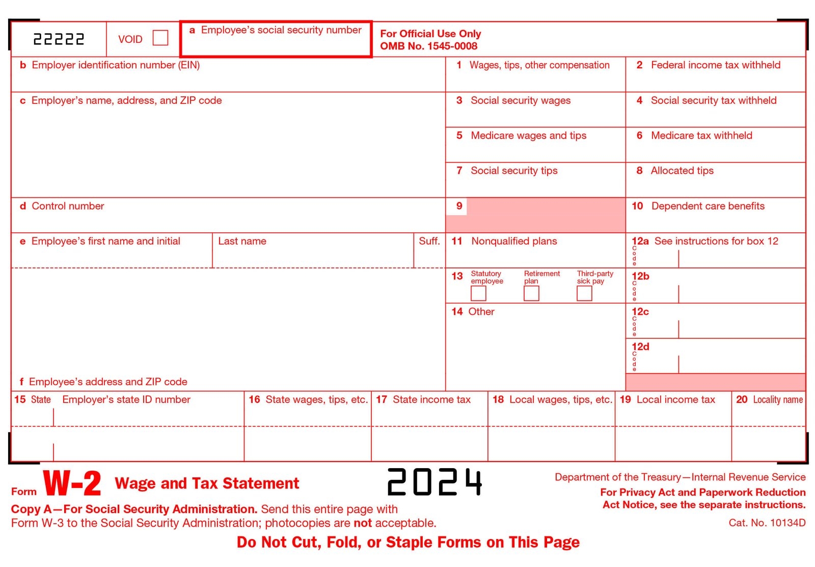 W2 Form 2018 Generate Printable W2 Form 2018 Online At StubCreator