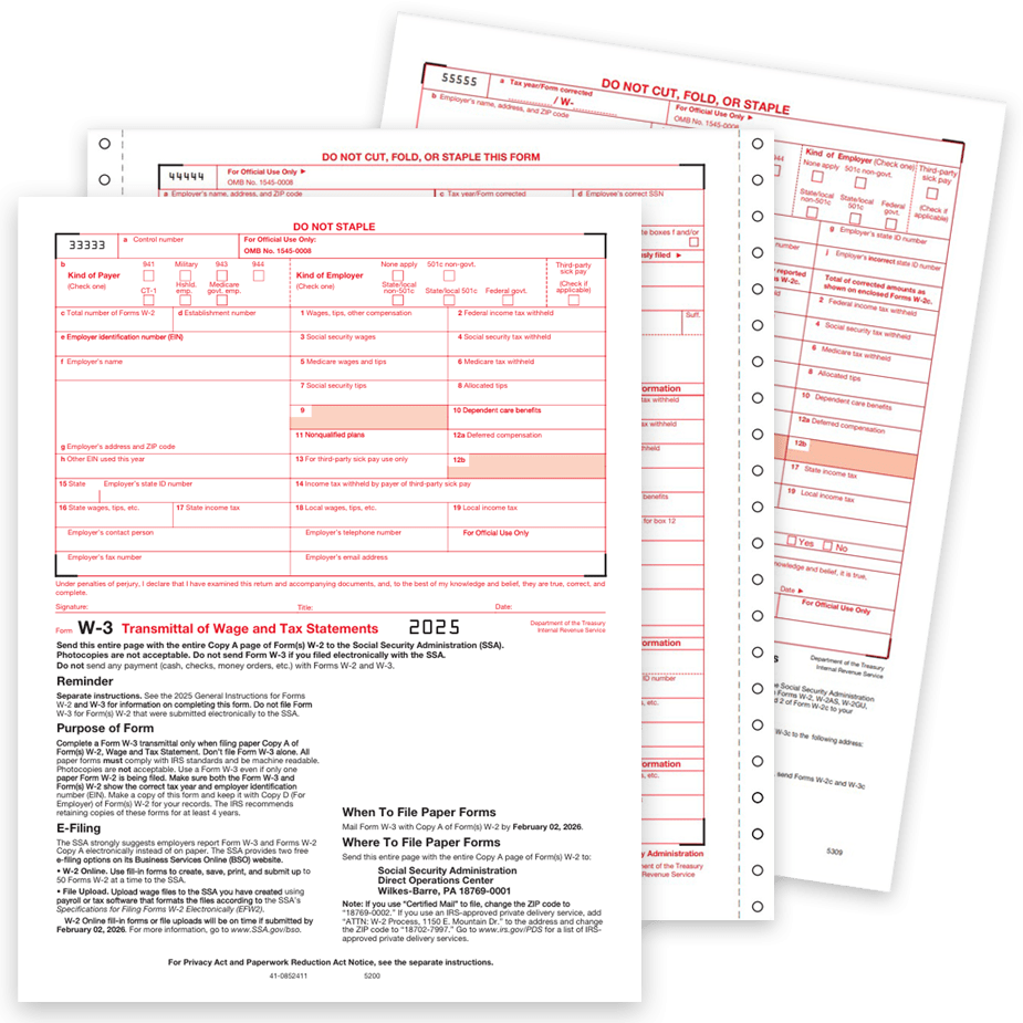 W3 Transmittal Summary Forms For W2 Filing Discount Tax Forms