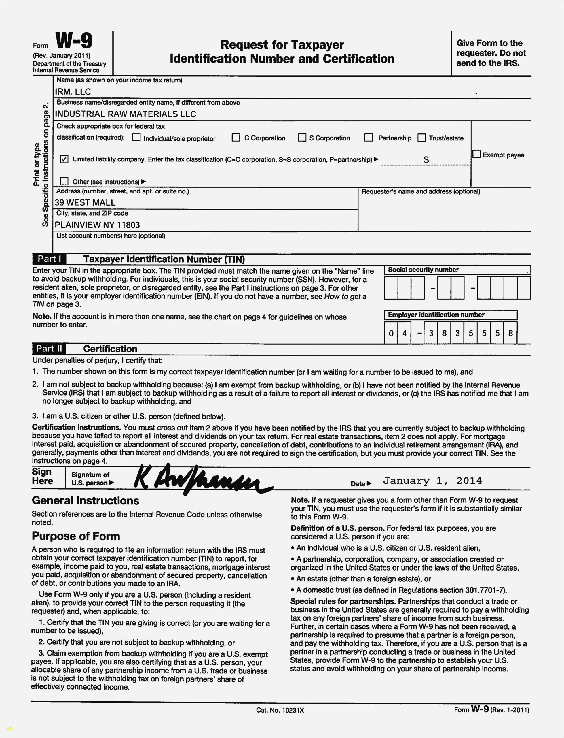 W9 Form In Canada Form