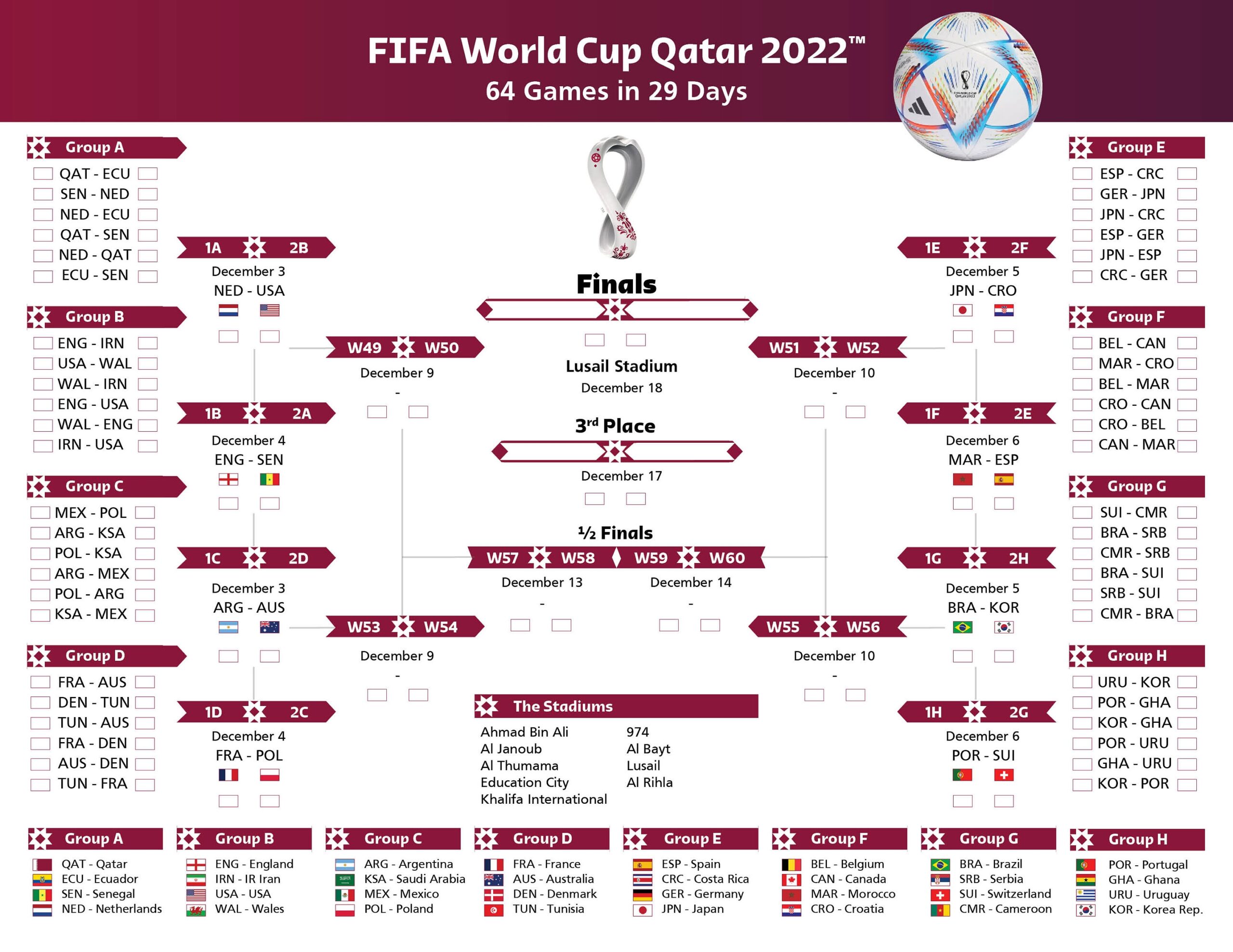 Wallchart FIFA 2018 World Cup Russia PDF Printable Bracket Worksheets Library