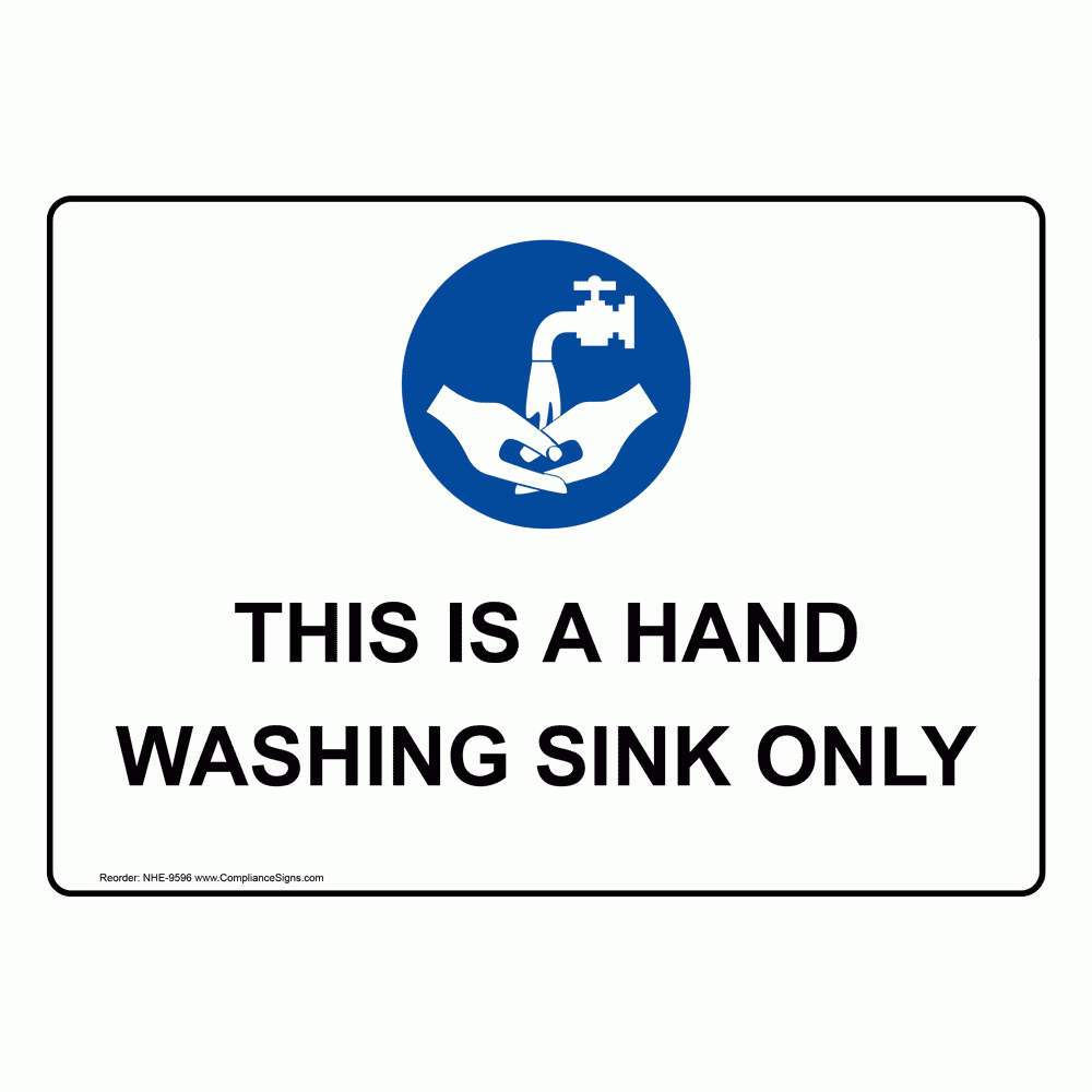 printable hand washing sink only sign