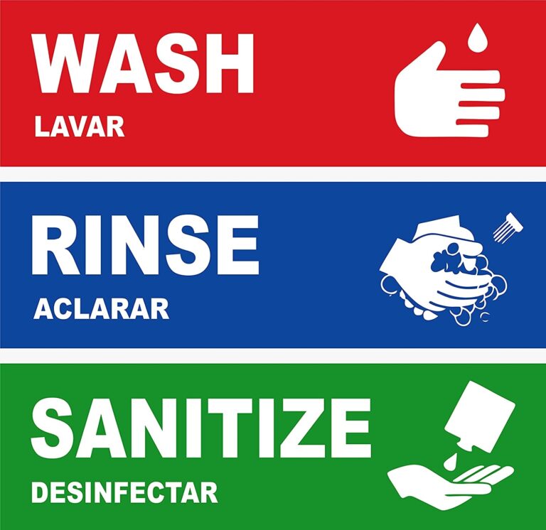 Wash Rinse Sanitize Vinyl Decals NapNameplates
