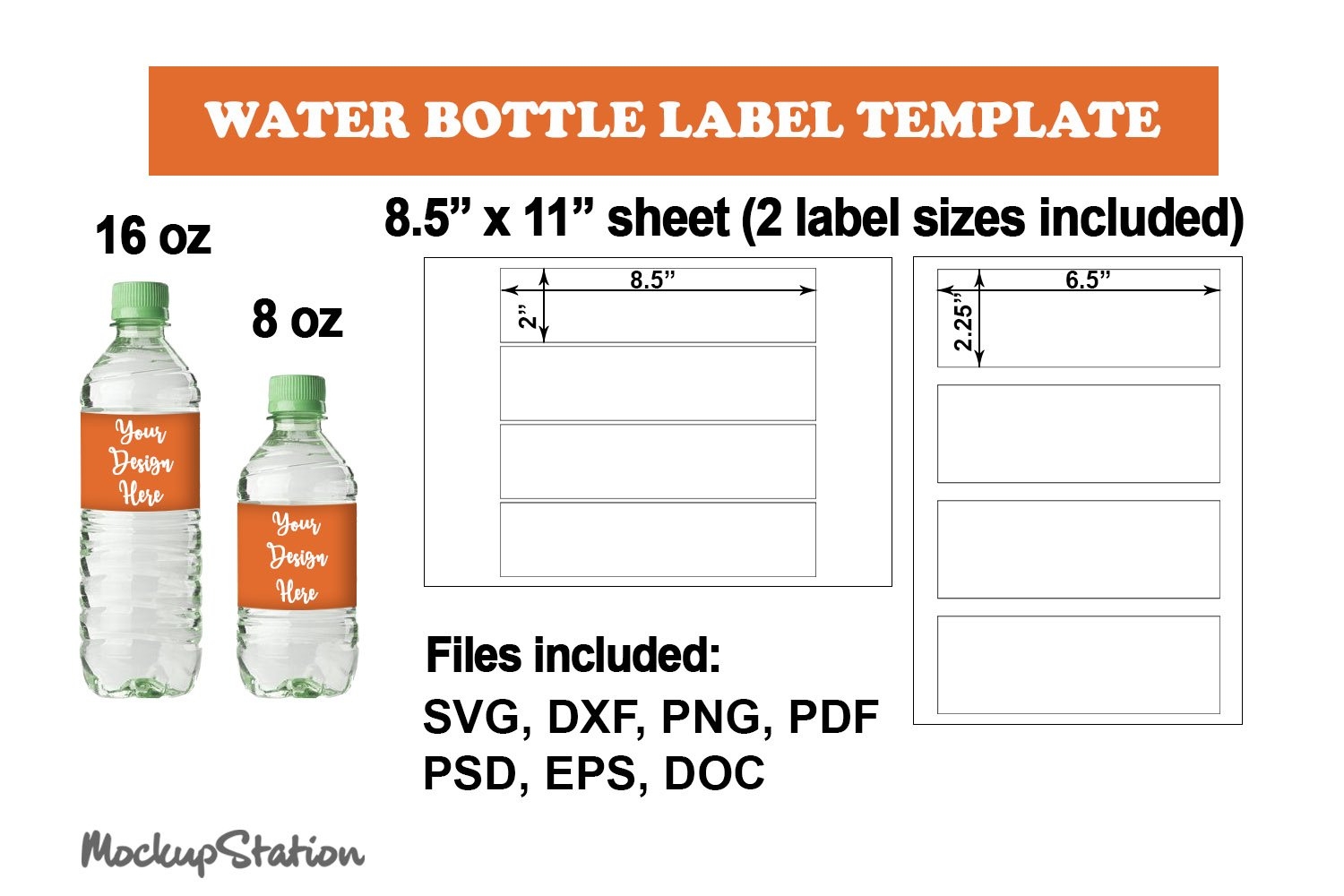 free printable water bottle label template