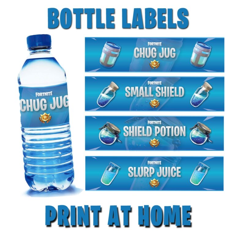 Water Bottle Label Wraps 4 Designs