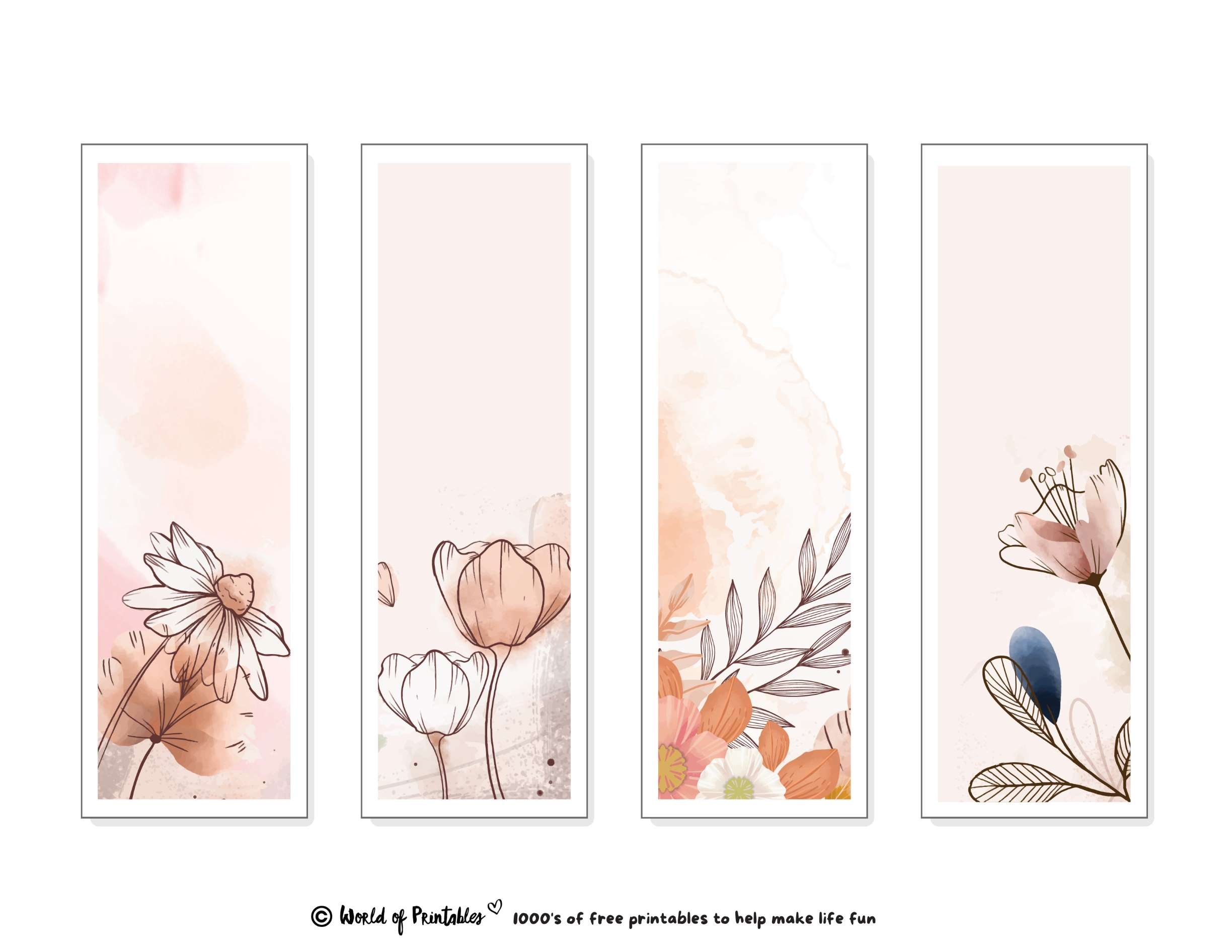 Watercolor Bookmarks 120 Ideas To Print For Free World Of 