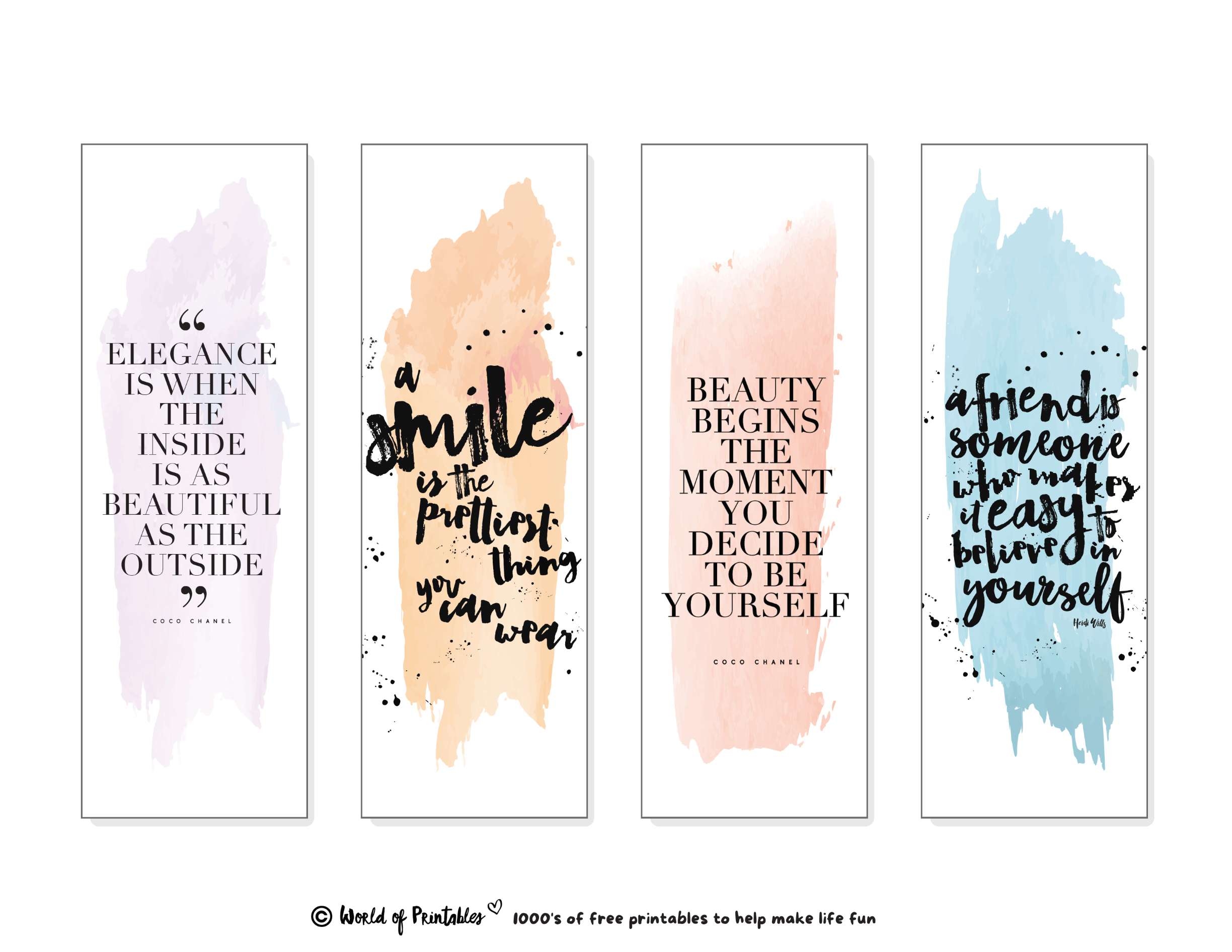 Watercolor Bookmarks 120 Ideas To Print For Free World Of 