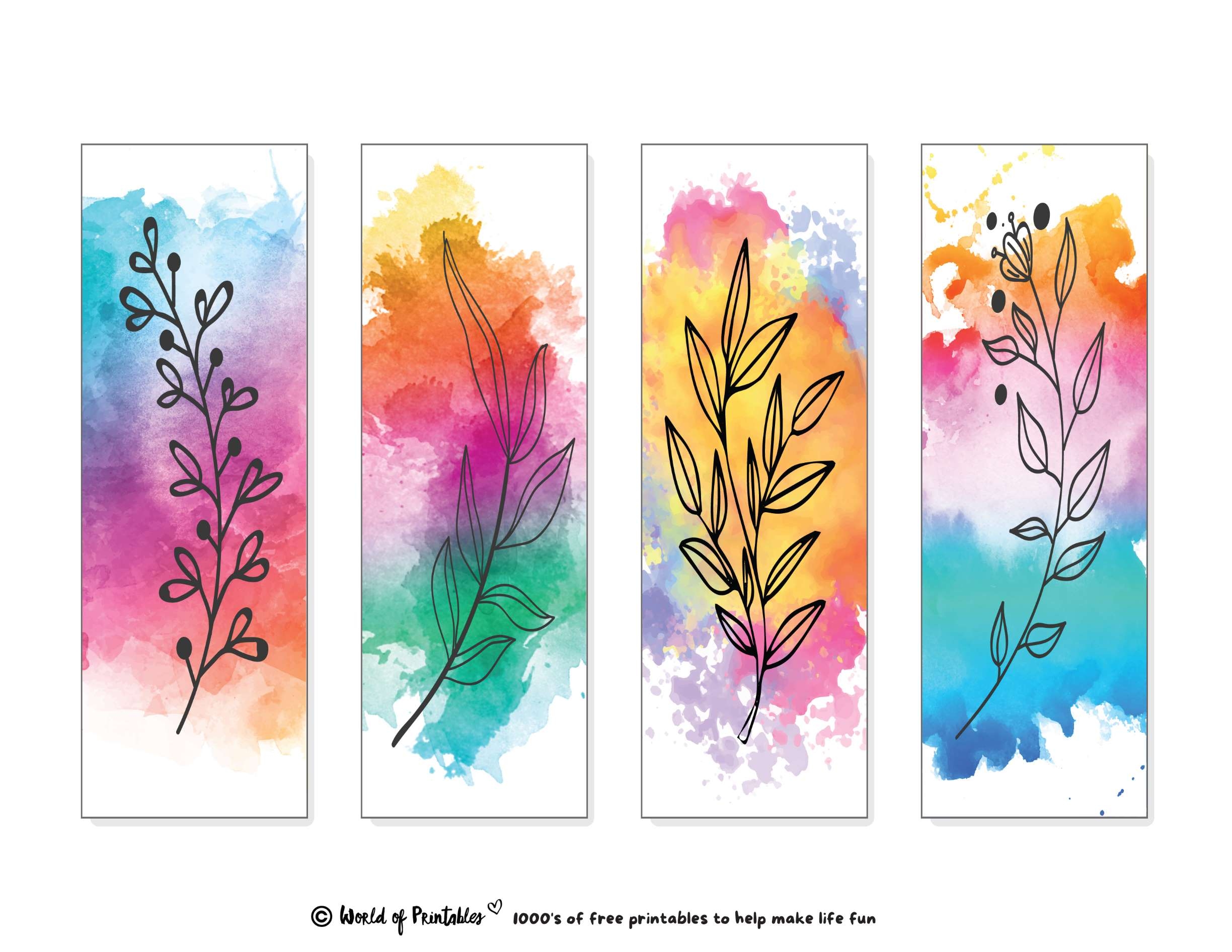 Watercolor Bookmarks 120 Ideas To Print For Free World Of 