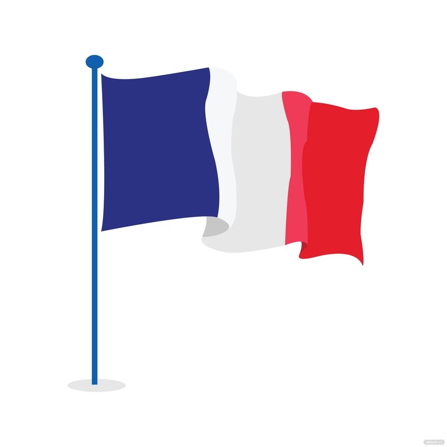 Waving France Flag Vector In Illustrator SVG JPG EPS PNG 
