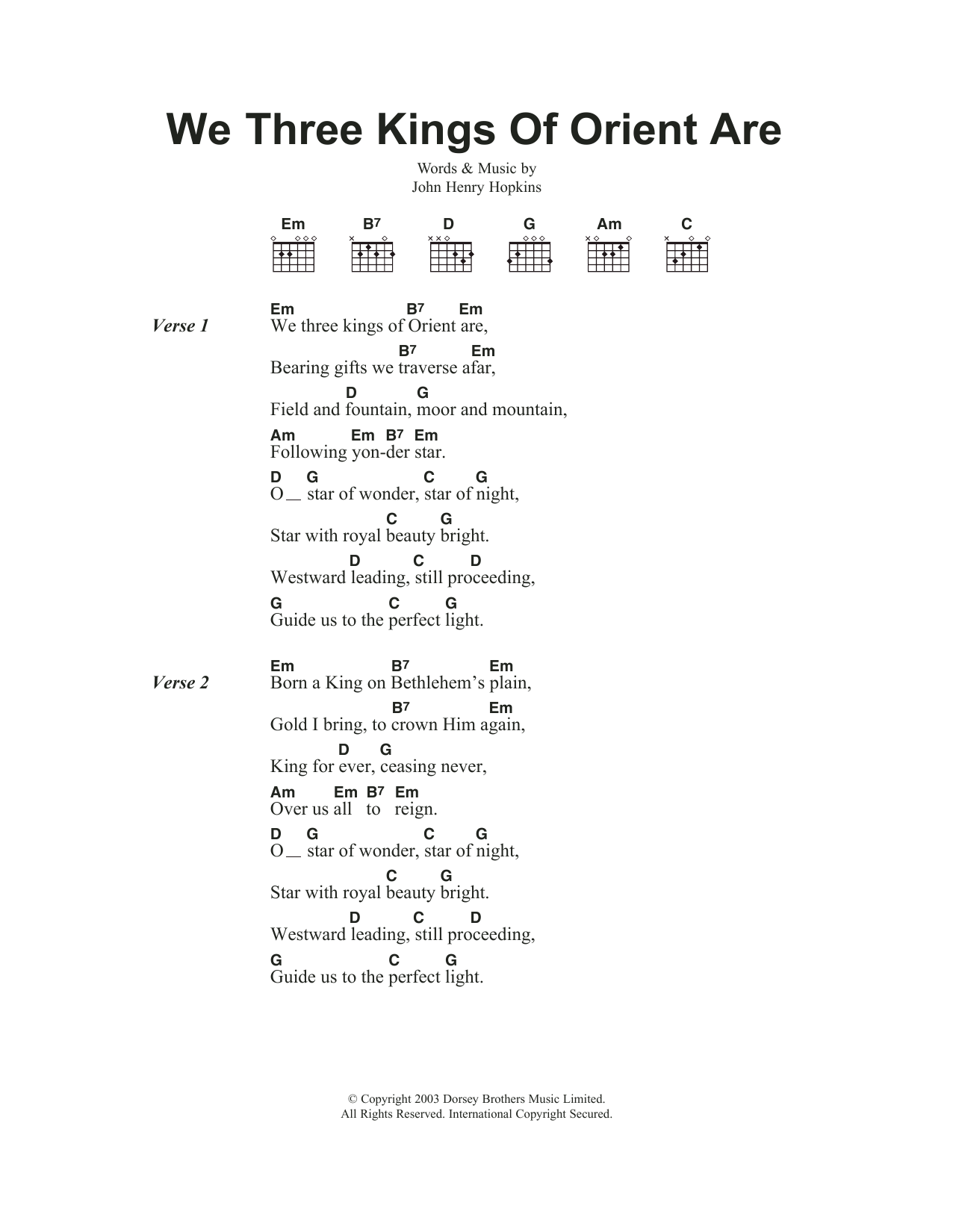 We Three Kings Of Orient Are By Traditional Carol Guitar Chords Lyrics Digital Sheet Music We Three Kings Of Orient Are By Traditional Carol Guitar Chords Lyrics Digital Sheet Music