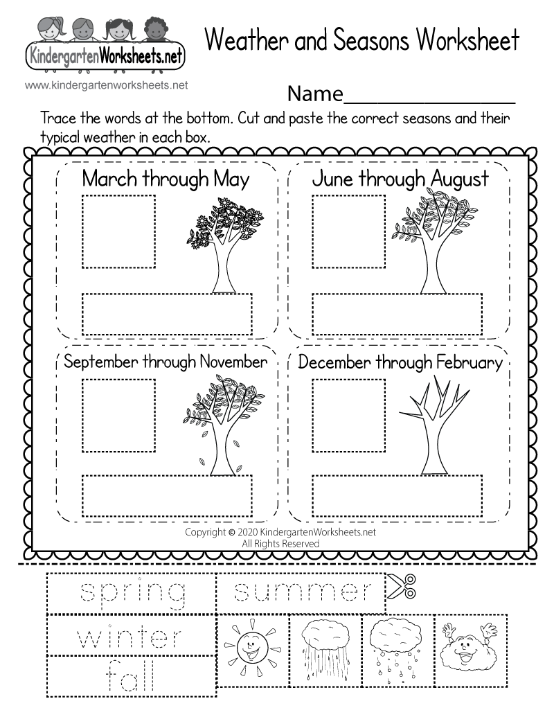 free printable weather worksheets for preschoolers